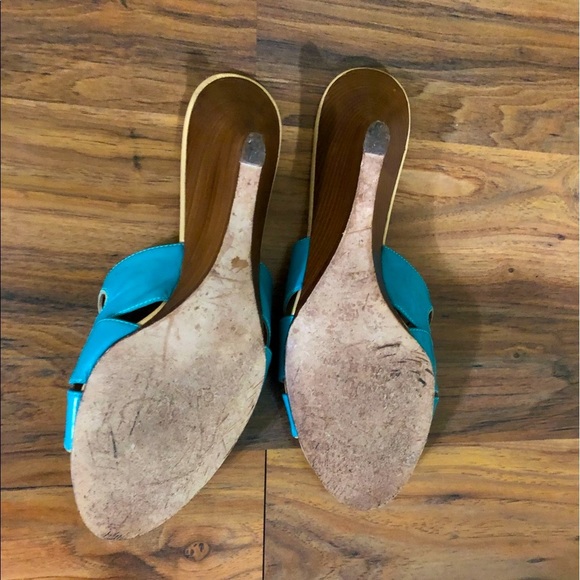 Cole Hann New Condition Turquoise Wedge Sandals - Picture 3 of 4